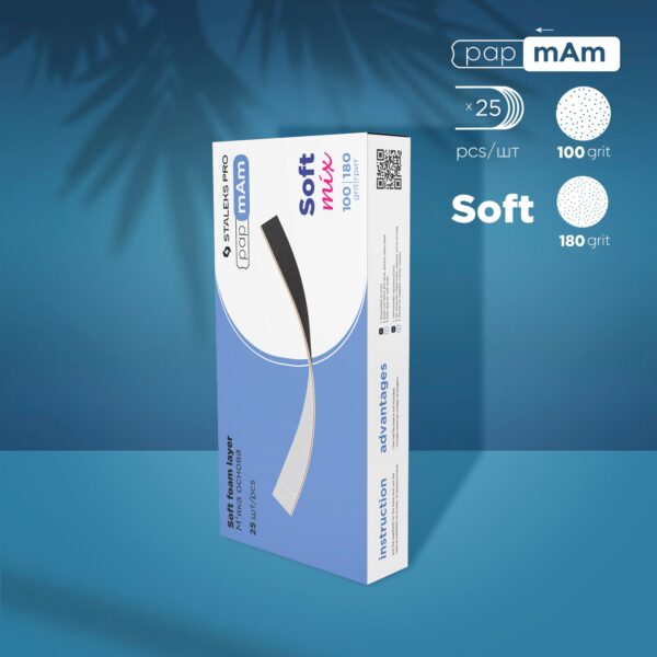 Staleks Pro- Disposable Double-Sided Files PapmAm Mix On Soft Foam Layer EXPERT 20 (25 kpl)