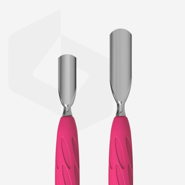 Manicure Pusher Gummy With Silicone Handle UNIQ 10 TYPE 1 (Rounded Wide And Rounded Narrow Pusher) - Image 2