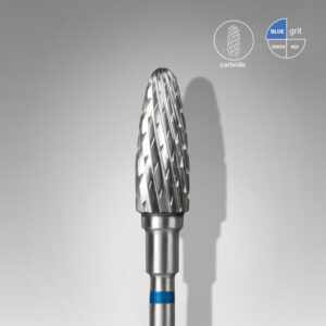 Staleks Pro, Carbide nail drill bit corn blue EXPERT head diameter 6 mm / working part 14mm