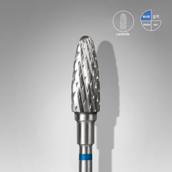 Staleks Pro, Carbide nail drill bit corn blue EXPERT head diameter 5 mm / working part 13 mm
