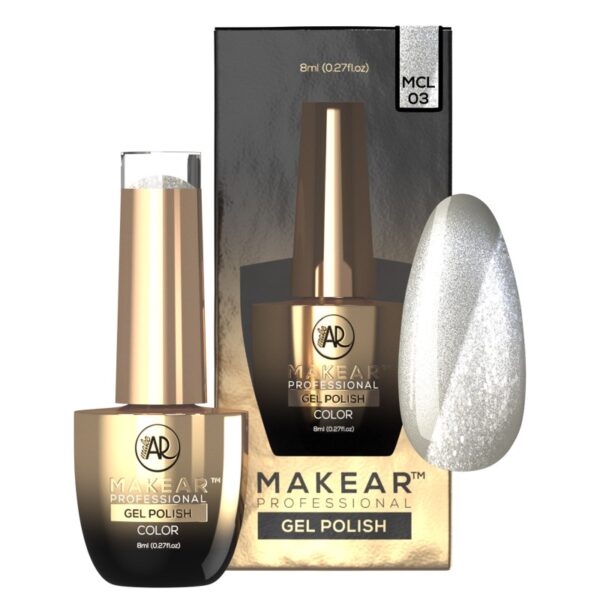 MCL03 Silver Purr - UV Gel Polish Makear  HEMAFREE - Image 2