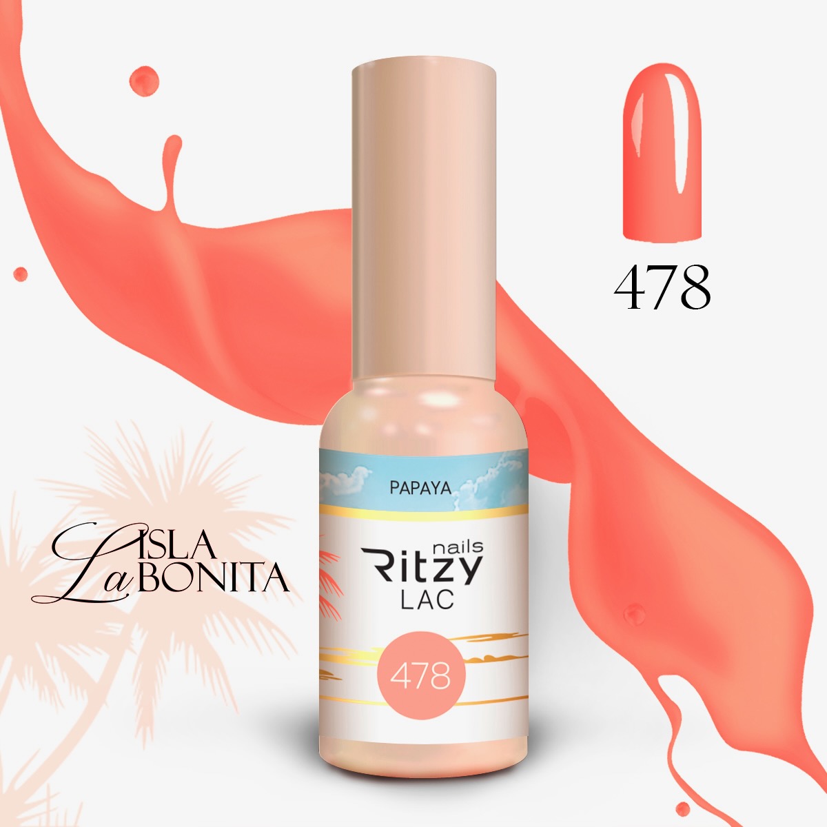 Ritzy Nails  Lac geelilakks PAPAYA 478 TPO vapaa