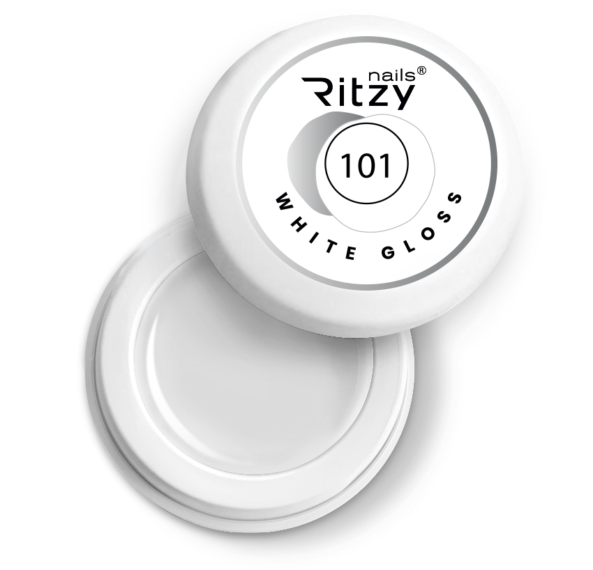 Ritzy Nails Gel Paint WHITE GLOSS 101 TPO Free