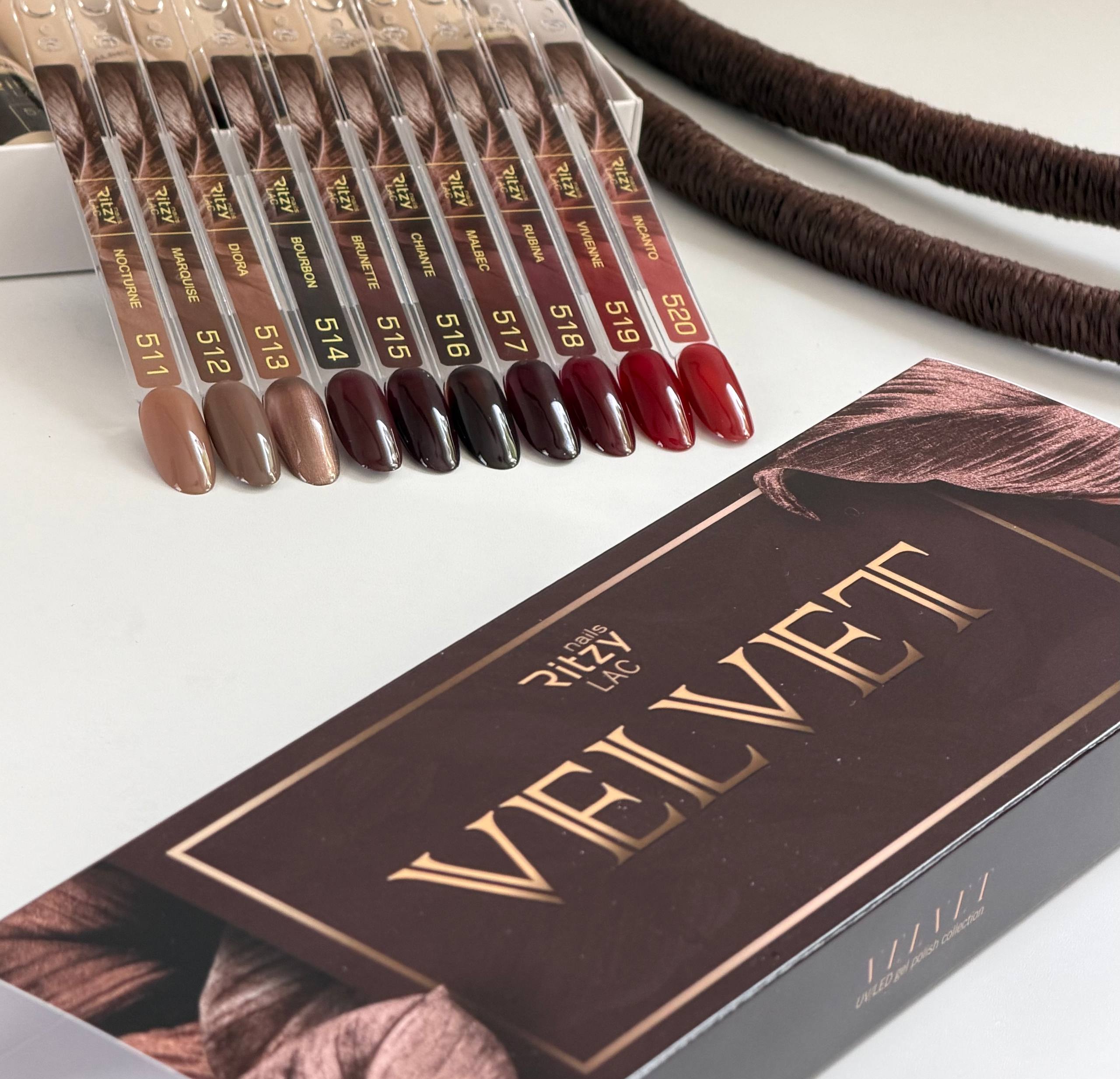 Ritzy Nails gel polish New VELVET Collection (511-520) geelilakka, 9 ml